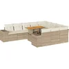 Image de vidaXL - 10-delige - Loungeset - met - kussens - poly - rattan - acacia - beige