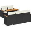 Image de vidaXL - 6-delige - Loungeset - met - kussens - poly - rattan - acacia - zwart