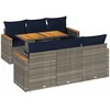 Image de vidaXL - 7-delige - Loungeset - met - kussens - poly - rattan - grijs