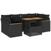Image de vidaXL - 6-delige - Loungeset - met - kussens - poly - rattan - acacia - zwart