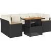 Image de vidaXL - 6-delige - Loungeset - met - kussens - poly - rattan - acacia - zwart