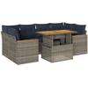 Image de vidaXL - 7-delige - Loungeset - met - kussens - poly - rattan - grijs