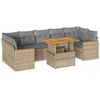 Image de vidaXL - 8-delige - Loungeset - met - kussens - poly - rattan - acacia - beige