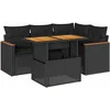 Image de vidaXL - 5-delige - Loungeset - met - kussens - poly - rattan - acacia - zwart