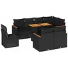 Image de vidaXL - 9-delige - Loungeset - met - kussens - poly - rattan - acacia - zwart