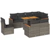 Image de vidaXL - 9-delige - Loungeset - met - kussens - poly - rattan - acacia - grijs