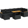 Image de vidaXL - 8-delige - Loungeset - met - kussens - poly - rattan - acacia - zwart