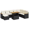 Image de vidaXL - 9-delige - Loungeset - met - kussens - poly - rattan - acacia - zwart