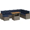 Image de vidaXL - 9-delige - Loungeset - met - kussens - poly - rattan - grijs