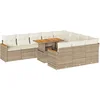 Image de vidaXL - 11-delige - Tuinset - met - kussens - poly - rattan - acacia - beige