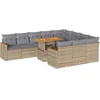 Image de vidaXL - 11-delige - Tuinset - met - kussens - poly - rattan - acacia - beige