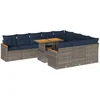 Image de vidaXL - 11-delige - Loungeset - met - kussens - poly - rattan - grijs