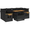 Image de vidaXL - 7-delige - Loungeset - met - kussens - poly - rattan - acacia - zwart