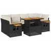 Image de vidaXL - 7-delige - Loungeset - met - kussens - poly - rattan - acacia - zwart
