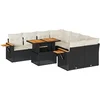 Image de vidaXL - 9-delige - Loungeset - met - kussens - poly - rattan - acacia - zwart