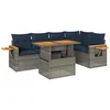 Image de vidaXL - 6-delige - Loungeset - met - kussens - poly - rattan - acacia - grijs