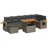 Image de vidaXL - 8-delige - Loungeset - met - kussens - poly - rattan - acacia - grijs