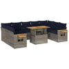 Image de vidaXL - 10-delige - Loungeset - met - kussens - poly - rattan - acacia - grijs