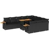 Image de vidaXL - 11-delige - Loungeset - met - kussens - poly - rattan - acacia - zwart