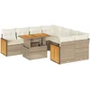 Image de vidaXL - 9-delige - Loungeset - met - kussens - poly - rattan - acacia - beige
