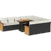 Image de vidaXL - 11-delige - Loungeset - met - kussens - poly - rattan - acacia - zwart