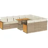 Image de vidaXL - 11-delige - Tuinset - met - kussens - poly - rattan - acacia - beige