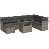 Image de vidaXL - 9-delige - Loungeset - met - kussens - poly - rattan - grijs