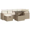Image de vidaXL - 7-delige - Loungeset - met - kussens - poly - rattan - beige