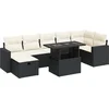 Image de vidaXL - 8-delige - Loungeset - met - kussens - poly - rattan - zwart