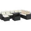 Image de vidaXL - 9-delige - Loungeset - met - kussens - poly - rattan - zwart