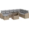 Image de vidaXL - 9-delige - Loungeset - met - kussens - poly - rattan - beige