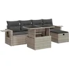 Image de vidaXL - 6-delige - Loungeset - met - kussens - poly - rattan - lichtgrijs