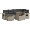 Image de vidaXL - 7-delige - Loungeset - met - kussens - poly - rattan - lichtgrijs