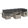Image de vidaXL - 8-delige - Loungeset - met - kussens - poly - rattan - lichtgrijs