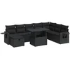 Image de vidaXL - 9-delige - Loungeset - met - kussens - poly - rattan - zwart
