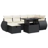 Image de vidaXL - 7-delige - Loungeset - met - kussens - poly - rattan - zwart