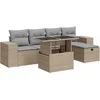 Image de vidaXL - 6-delige - Loungeset - met - kussens - poly - rattan - beige