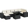 Image de vidaXL - 5-delige - Loungeset - met - kussens - poly - rattan - zwart