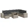 Image de vidaXL - 9-delige - Loungeset - met - kussens - poly - rattan - lichtgrijs