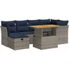 Image de vidaXL - 7-delige - Loungeset - met - kussens - poly - rattan - acacia - zwart