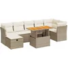 Image de vidaXL - 8-delige - Loungeset - met - kussens - poly - rattan - acacia - beige