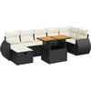 Image de vidaXL - 5-delige - Loungeset - met - kussens - poly - rattan - acacia - zwart