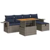 Image de vidaXL - 6-delige - Loungeset - met - kussens - poly - rattan - acacia - grijs