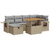 Image de vidaXL - 8-delige - Loungeset - met - kussens - poly - rattan - acacia - beige
