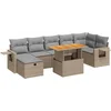 Image de vidaXL - 5-delige - Loungeset - met - kussens - poly - rattan - en - acaciahout - beige