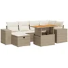 Image de vidaXL - 8-delige - Loungeset - met - kussens - poly - rattan - acacia - beige