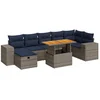 Image de vidaXL - 8-delige - Loungeset - met - kussens - poly - rattan - acacia - bruin
