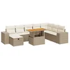 Image de vidaXL - 9-delige - Loungeset - met - kussens - poly - rattan - acacia - beige