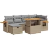 Image de vidaXL - 8-delige - Loungeset - met - kussens - poly - rattan - beige