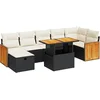 Image de vidaXL - 5-delige - Loungeset - met - kussens - poly - rattan - zwart
